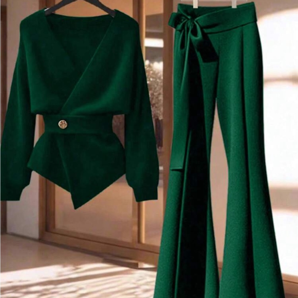 Elegant Green Woman’s 2 piece Set